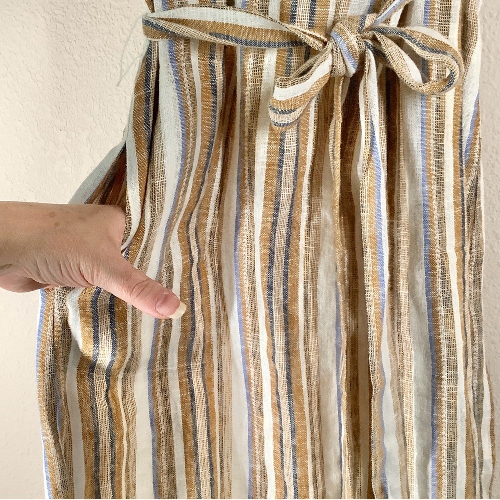 Anthropologie DREW Linen Shirt Dress XS Ollie Stripe Midi Vacation Resort Preppy - Picture 8 of 15